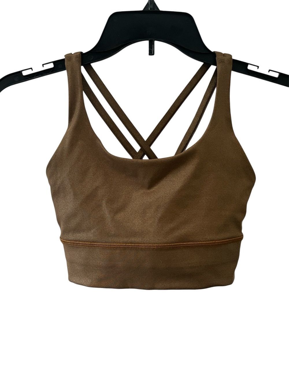 Lululemon Energy Longline Bra Metallic Copper Foil Size 4 Style LW2BXKS